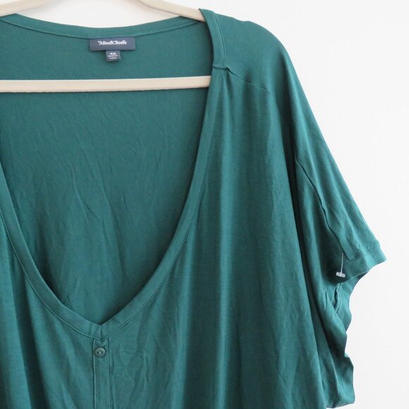 MODCLOTH Kelly Green Tie Front Button Blouse Top Stretch Travel - Size 4X NWOT - Picture 7 of 16